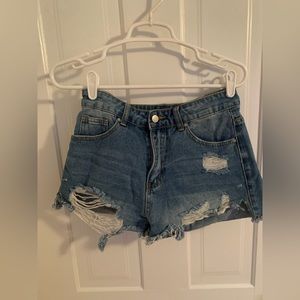 SHEIN Cutoff Denim Shorts